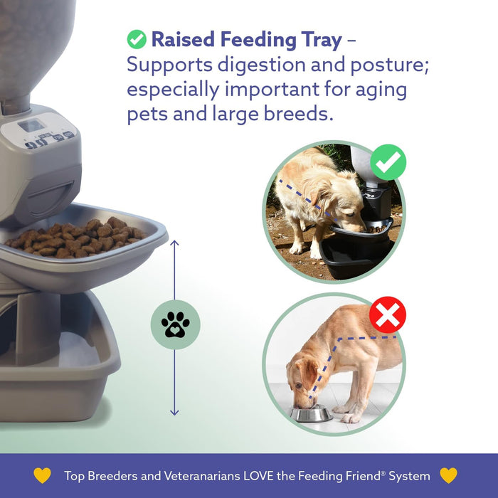 Feeding Friend Automatic Pet Feeder – Timed Portion Control Food & Water Dispenser for Cats and Dogs - RL33 - Taupe - Small - 1 - 13