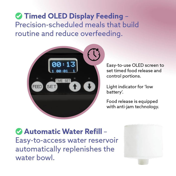 Feeding Friend Automatic Pet Feeder – Timed Portion Control Food & Water Dispenser for Cats and Dogs - Jeffers - Animal & Pet Supplies > Pet Bowls, Feeders & Waterers