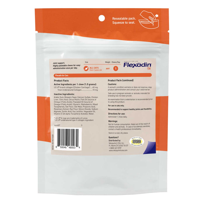 Flexadin Cat Chews with UC - 11 for Joint Support, 30 ct - T6R8 - 1.59 oz - Chicken - 30 - 2