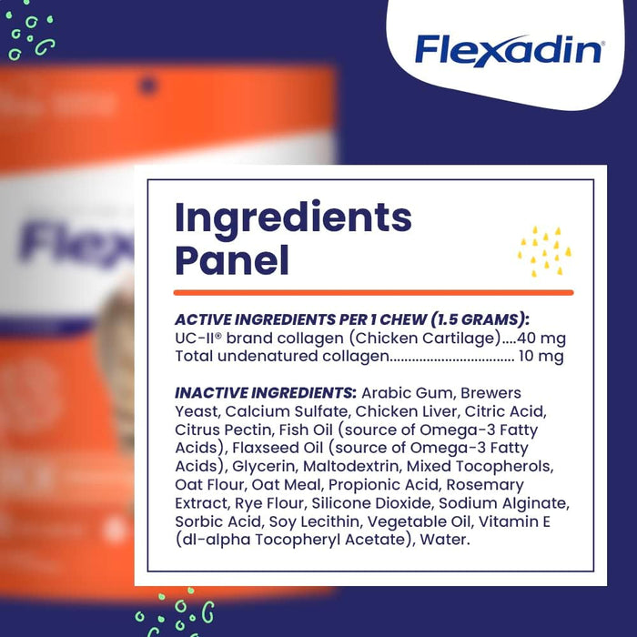 Flexadin Cat Chews with UC - 11 for Joint Support, 30 ct - T6R8 - 1.59 oz - Chicken - 30 - 7