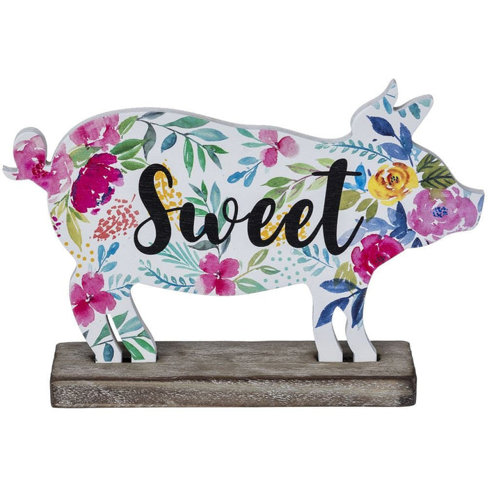 Floral Farm Pig Tabletop Decor - JTIA9A - Multi - 1