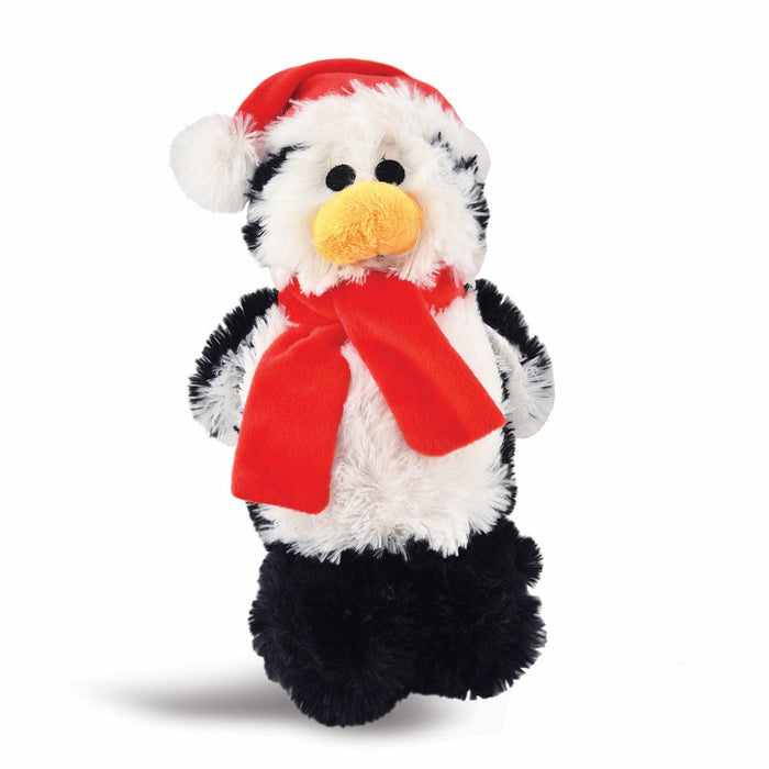 Fluffy Winter Plush Dog Toy – Holiday Penguin with Squeakers & Grunter - CMPCB - Penguin - 11"L - 1