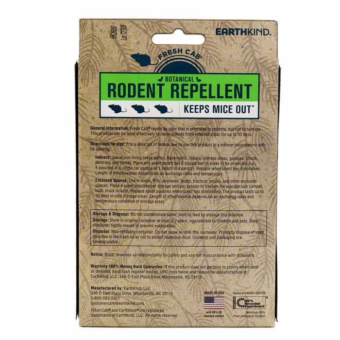 Fresh Cab Botanical Rodent Repellent, 10 oz - CCGF2 - Balsam Fir - 10 oz (4 Scented Pouches) - 3
