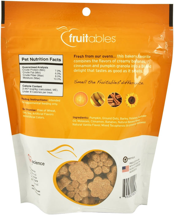 Fruitables Calorie Smart Crunchy Dog Treats, 7 oz - VETFB - Pumpkin/Banana - 12