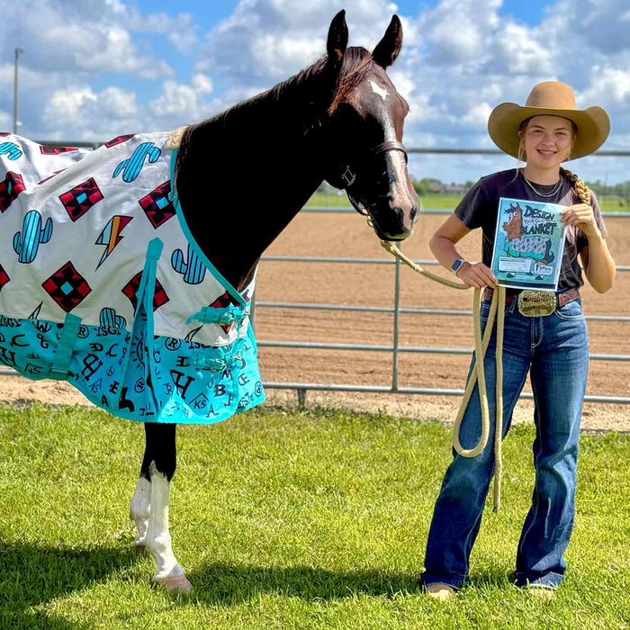 Jeffers Economy 600 Denier Standard Neck Turnout Blanket Color Turquoise