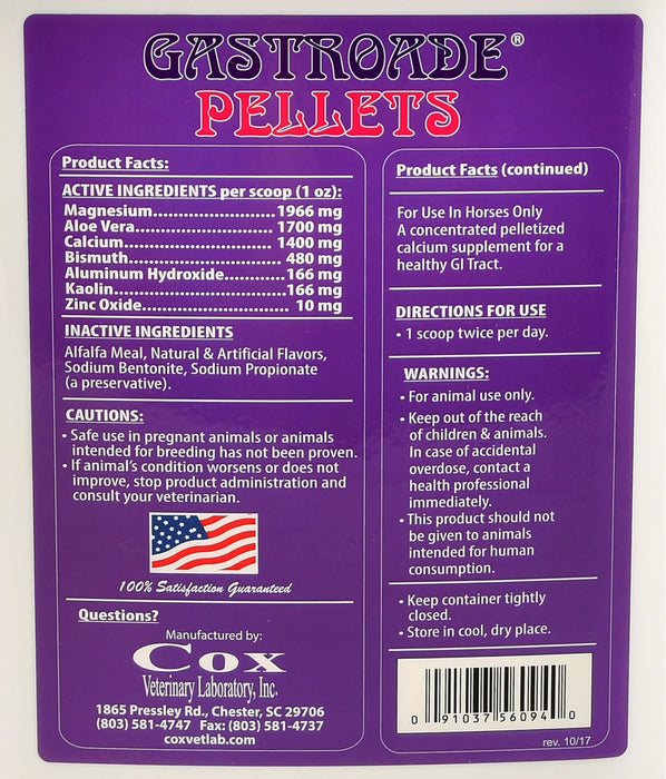 Gastroade Pellets for Healthy GI Tract in Horses - CVLAU - 25 lbs - 9
