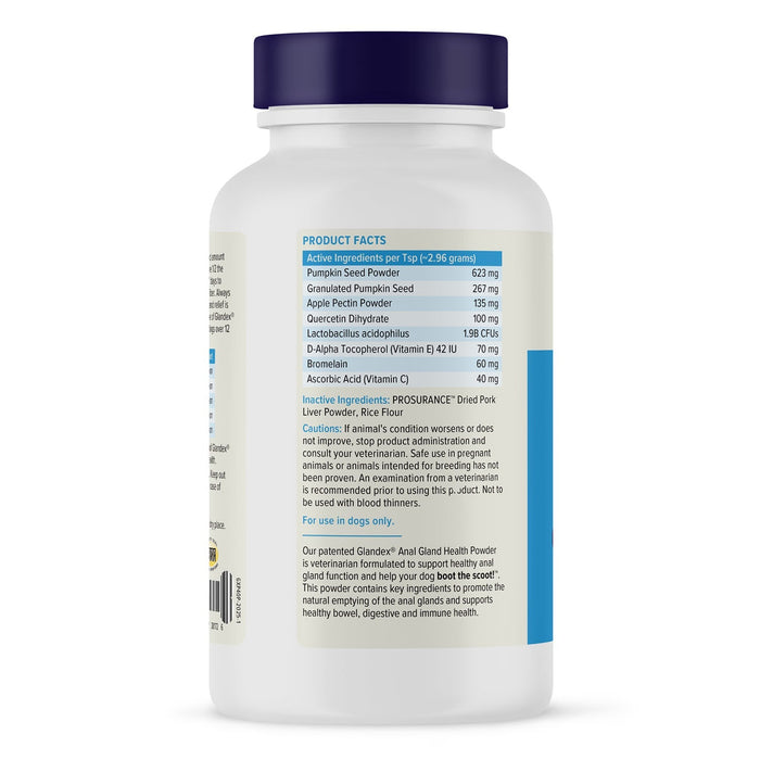 Glandex Anal Gland Health Powder for Dogs - VQLAJ - Pork Powder - 2.5 oz - 10