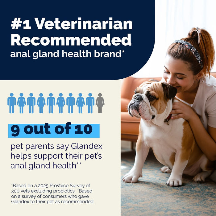 Glandex Anal Gland Health Soft Chews for Dogs, Peanut Butter Flavored - VQLA7 - Peanut Butter - 30 ct - 6