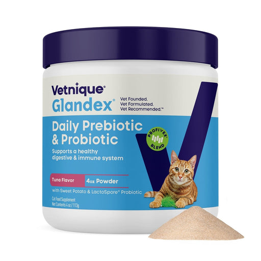 Glandex Daily Prebiotic & Probiotic Powder for Cats, Tuna Flavor, 4.0 oz - VQLAR - Tuna - 4 oz - 1