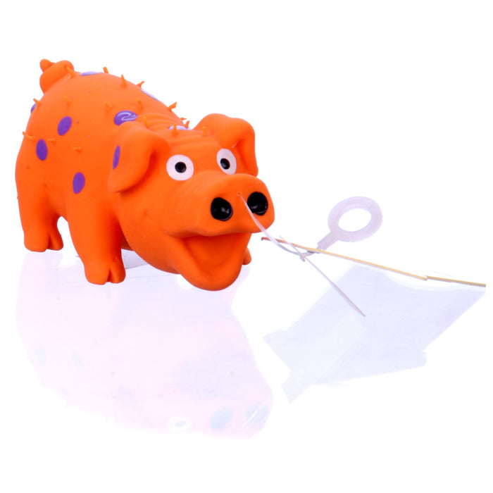 Globlets Stuffed Latex Pig Dog Toy - MRG3 - 9" - 5