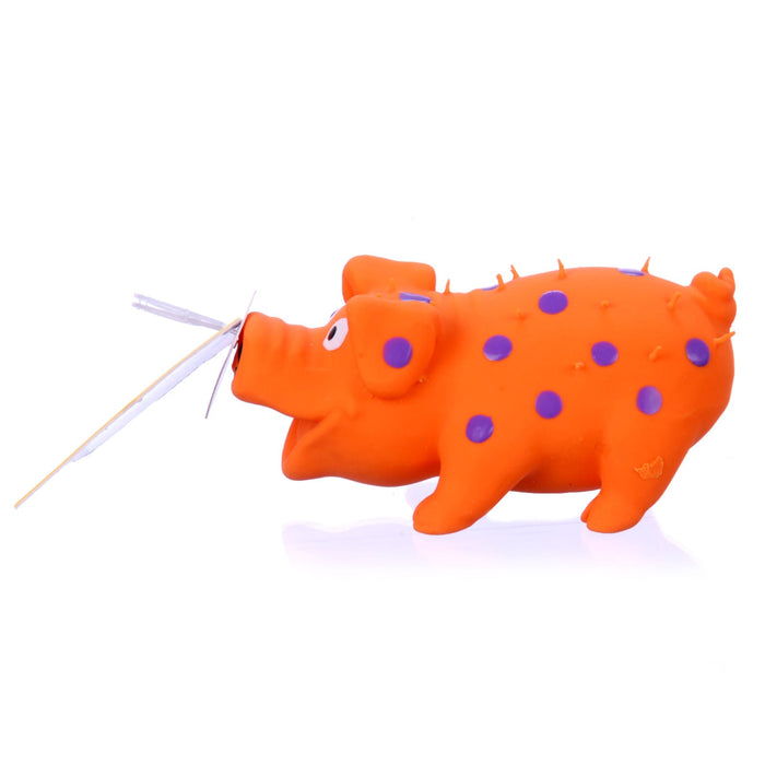 Globlets Stuffed Latex Pig Dog Toy - MRG3 - 9" - 6