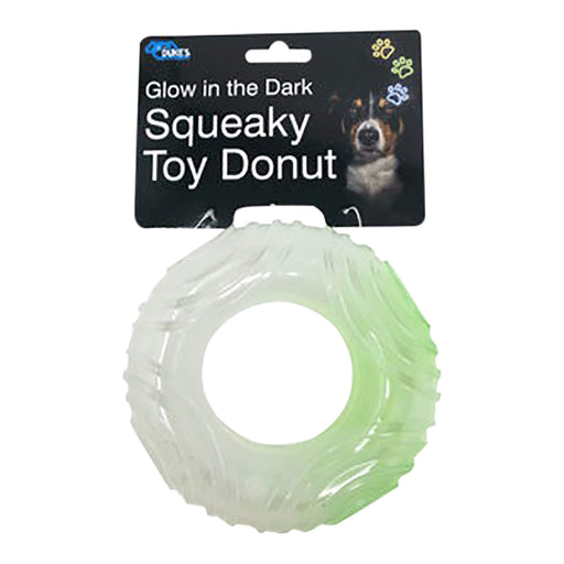 Glow in the Dark Squeaky Toy Donut, 5.5"D - KL21R - Glow in the dark - 5.5" - 1
