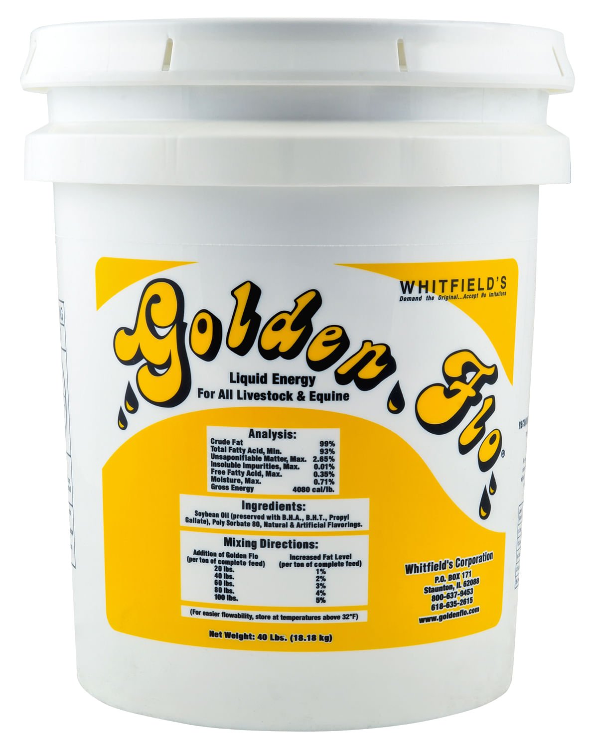 Golden Flo Liquid Energy for Horses and Livestock, 5 gallon — Pet ...