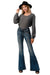 Grace in LA Women's Western Aztec Embellished Mid Rise Flare Jeans - GLA2X - 33 - 1