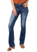Grace in LA Women's Western Cactus Scene Embroidered Mid Rise Bootcut Jeans - GLA6A - 34 - 1