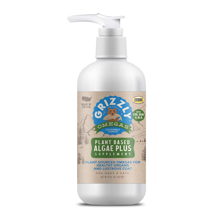 Grizzly Algal Plus Omega 3 - 6 - 9 Food Supplement for Dogs and Cats - 2PXC - 8 oz - 1