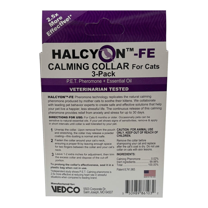 Halcyon FE Calming Collar for Cats - VEDBU - Purple - 3pk - 5
