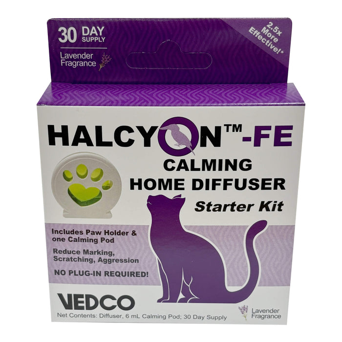 Halcyon FE Calming Home Diffuser for Cats - Starter Kit & Refills - VEDBQ - Lavender - 1 Starter Kit (30 Day Supply) - 1