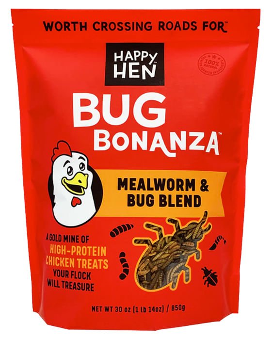 Happy Hen Bug Bonanza, Mealworm & Bug Blend Chicken Treats - HHT1P - 30 oz - 1