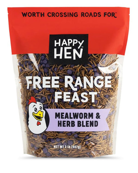 Happy Hen Free Range Feast Mealworm Blends for Chickens, 2 lb - HHT15 - Mealworm & Herb - 3