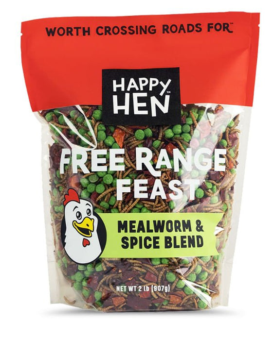 Happy Hen Free Range Feast Mealworm Blends for Chickens, 2 lb - HHT16 - Mealworm & Spice - 5
