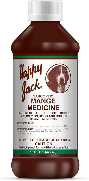 Happy Jack Sarcoptic Mange Medicine for Dogs & Horses - H1M2 - 16 oz - 4