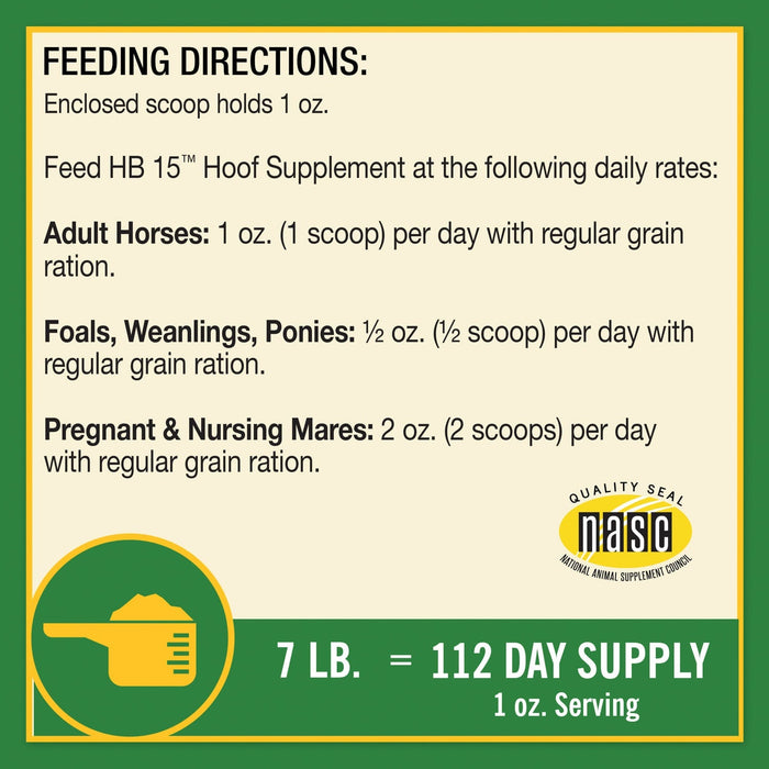 H.B. 15 Hoof Pellets for Horses - FAB4 - 7 lbs - 10