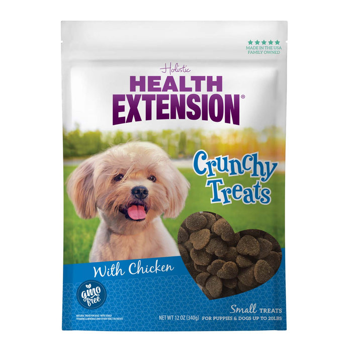 Health Extension Crunchy Heart - Shaped Cookie Dog Treats, Small, 12 oz - HE2AC - 12 oz - Chicken - 8
