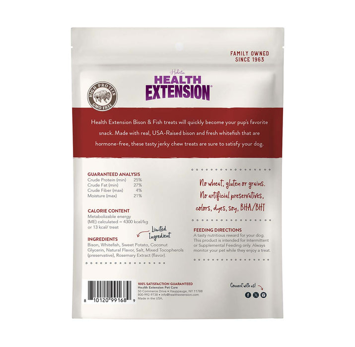 Health Extension Grain - Free Bison & Fish Jerky for Dogs - HE2A8 - 14 oz - Bison & Fish - 9