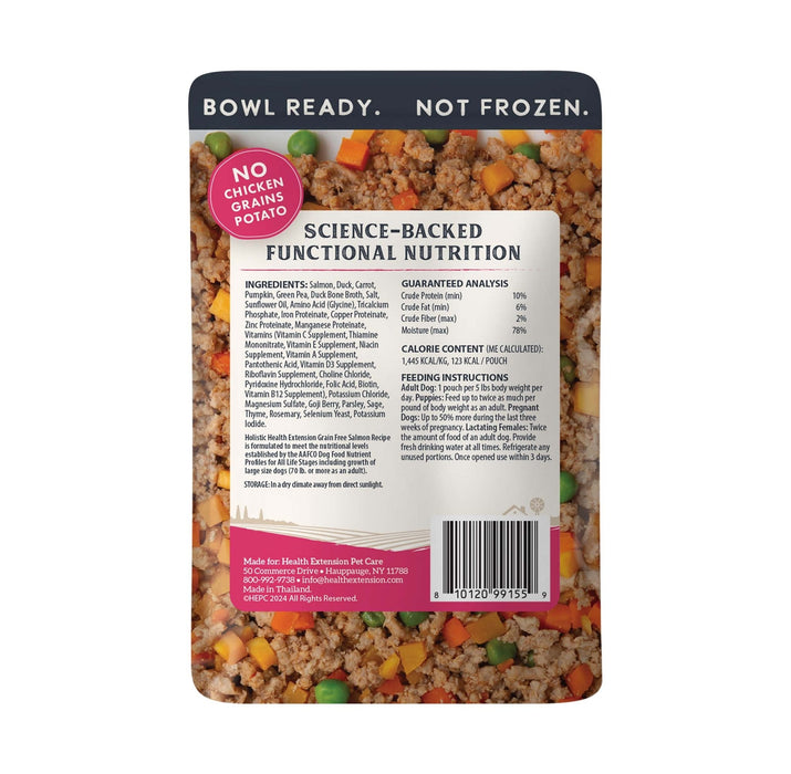 Health Extension Grain - Free Dog Food Pouches - Gently Cooked in Bone Broth - HE2A1 - Salmon - 3 oz - 1 Pouch - 18