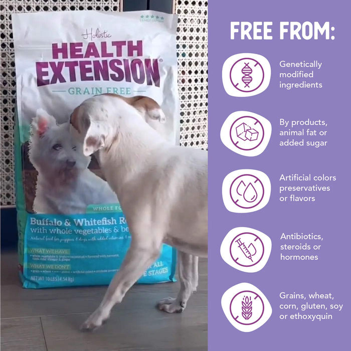 Health Extension Grain - Free Venison Little Bites Small Breed Dry Dog Food - HE2M - Buffalo Whitefish & Sweet Potato - 3.5 lb - 19