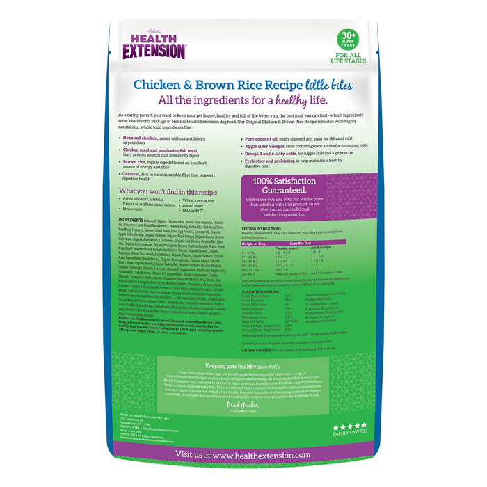 Health Extension Little Bites Chicken & Brown Rice Recipe Small Breed Dry Dog Food - HE2H - 10lb - Chicken & Brown Rice - 12