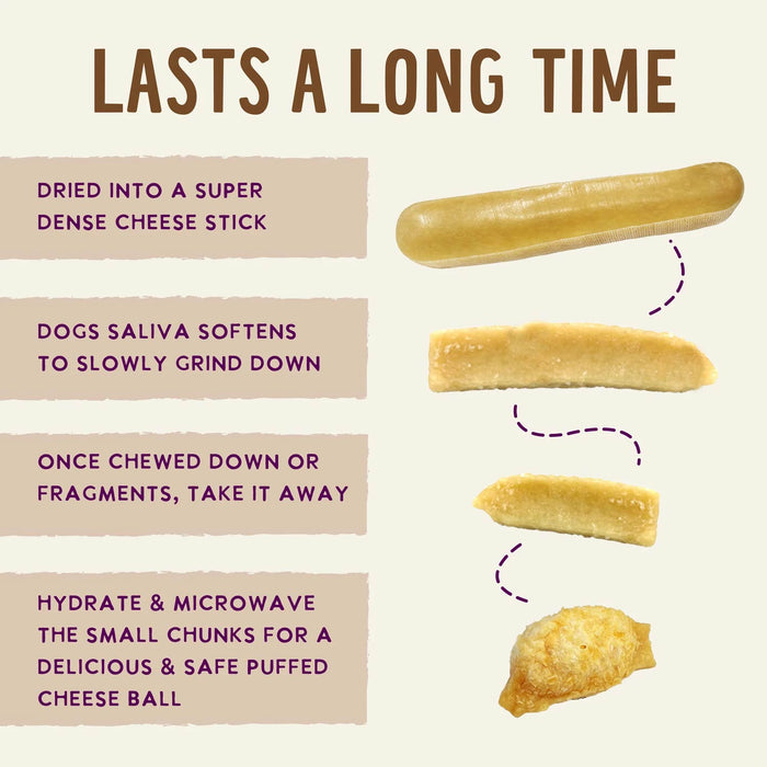 Health Extension Yak Cheese Dog Chew Treat - HE2AH - Large (5 - 6 oz) - Vegetarian - Cheese - 8