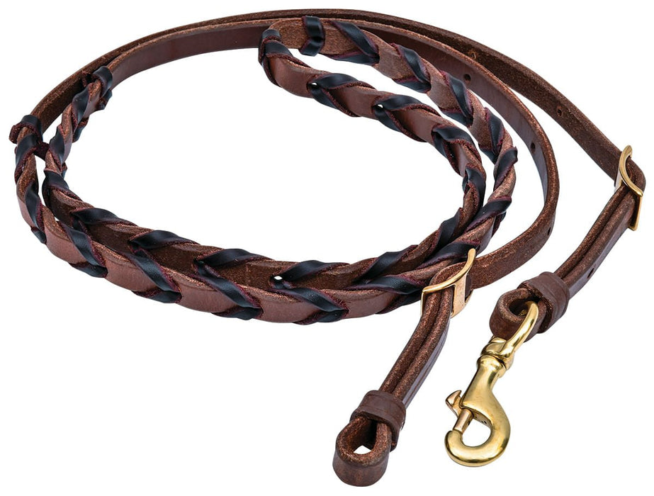 Heavy Oiled Laced Barrel Rein - BCLA5 - 1