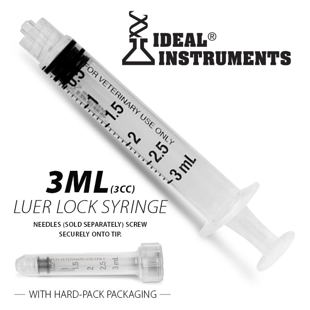 Ideal Luer Lock Syringes, Boxes - CSS1 - 3 mL - 100 count - 3