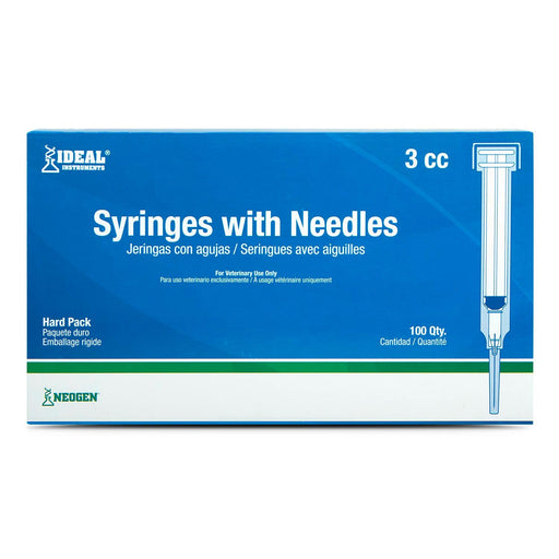 Ideal Luer Slip Syringe/Needle Combo, Box of 100 - CSW3 - 3 mL w/ 22 ga x 3/4" - 11