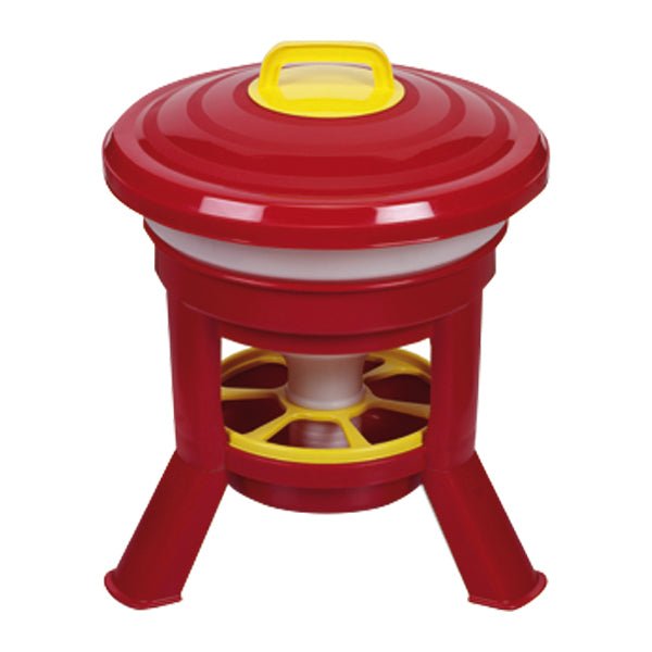 Imperial Hopper Feeder with Legs, 20 Liter – Large Capacity Plastic Poultry Feeder - GAUD8 - Red - 20 Liter - 1