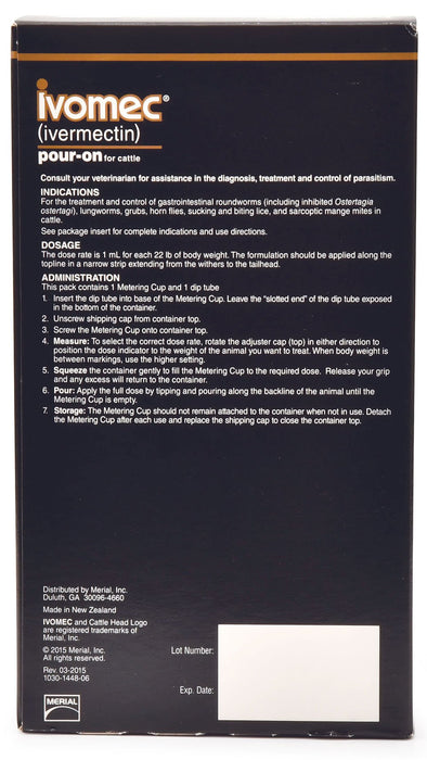 Ivomec Pour - On Cattle Wormer - Jeffers - Animal Health & Wellness > Medicine