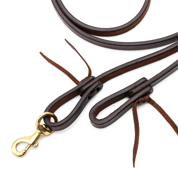 Jeffers LuxeLeather Heavy Oiled Roping Rein with Bolt Snap for Horses