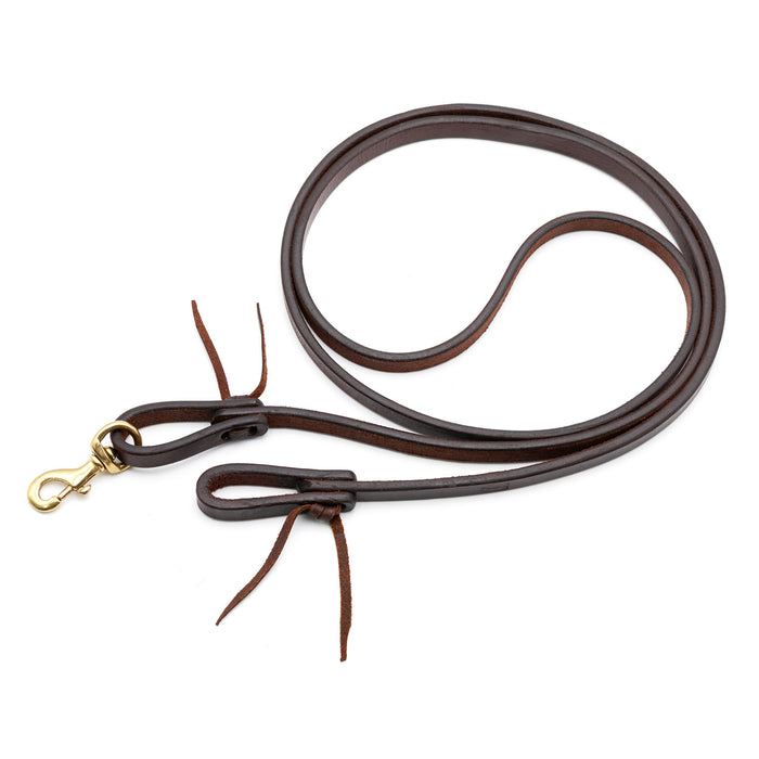 Jeffers LuxeLeather Heavy Oiled Roping Rein with Bolt Snap for Horses