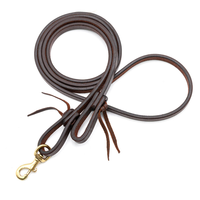 Jeffers LuxeLeather Heavy Oiled Roping Rein with Bolt Snap for Horses