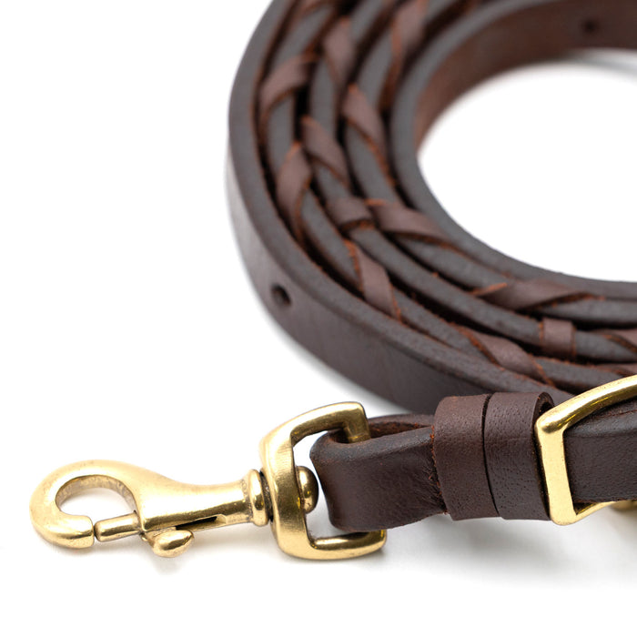 Jeffers LuxeLeather Heavy Oiled Laced Barrel Rein for Horses