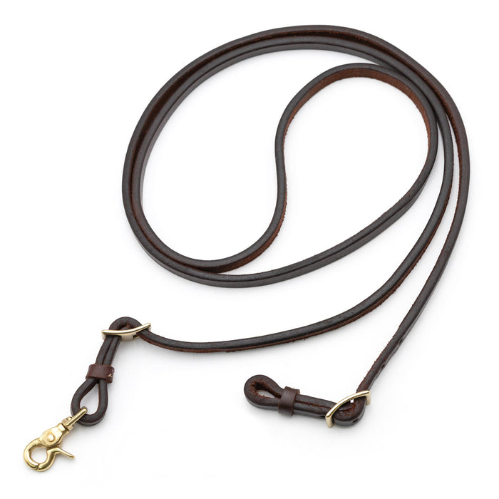 Jeffers LuxeLeather Heavy Oiled Adjustable Roping Rein with Scissor Snap for Horses