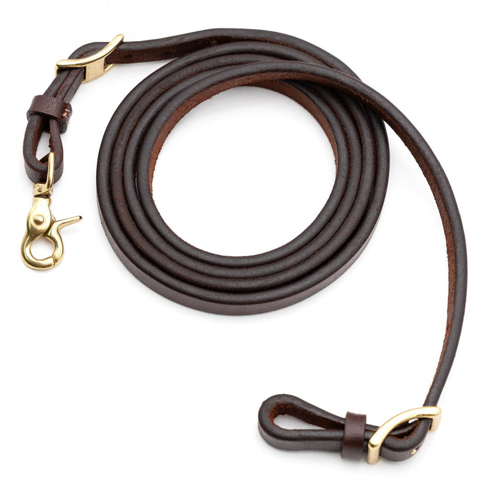 Jeffers LuxeLeather Heavy Oiled Adjustable Roping Rein with Scissor Snap for Horses