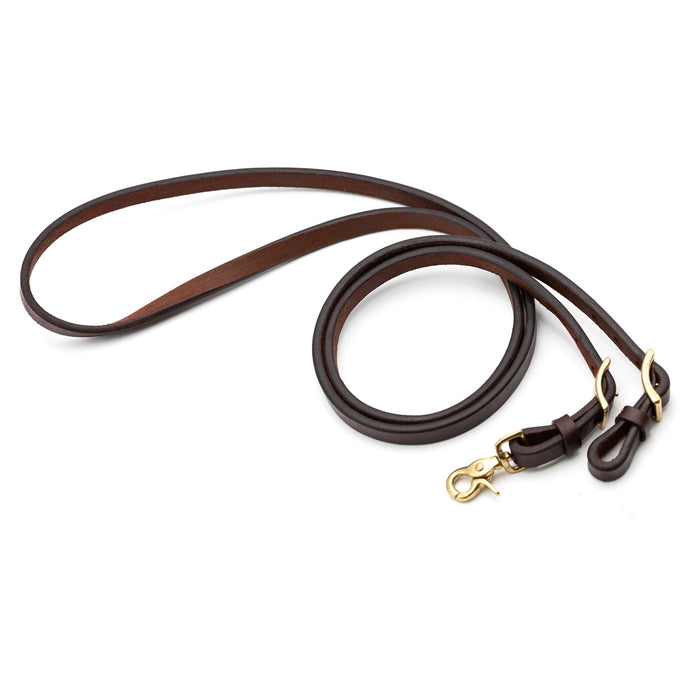 Jeffers LuxeLeather Heavy Oiled Adjustable Roping Rein with Scissor Snap for Horses