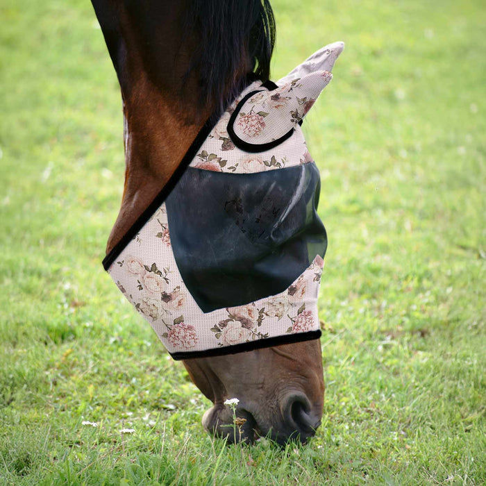 Jeffers Expression Deluxe Mesh Fly Mask w/Ears Color Rose Garden