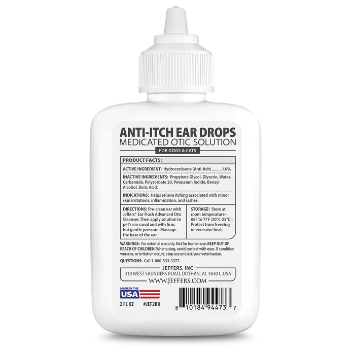 Jeffers Anti-Itch Ear Drops  2 fl oz (60 ml) Size 2 fl oz