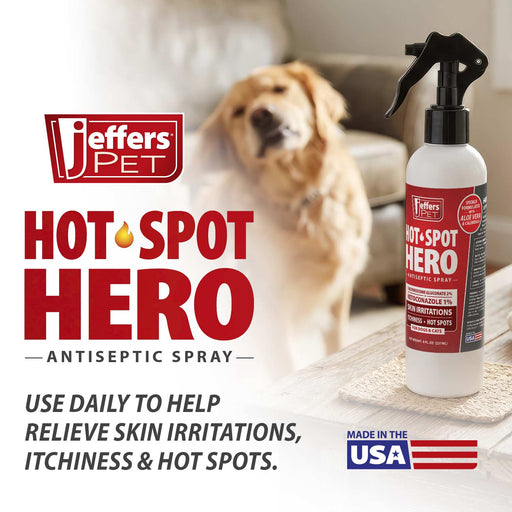 Jeffers Hot Spot Hero Antiseptic Spray, for Dogs and Cats, 8oz Size 8 ounce
