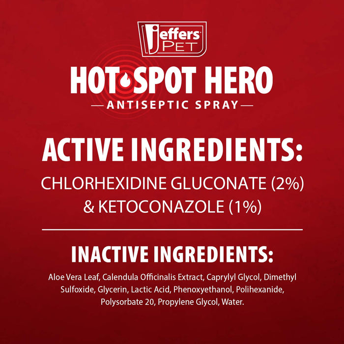 Jeffers Hot Spot Hero Antiseptic Spray, for Dogs and Cats, 8oz Size 8 ounce