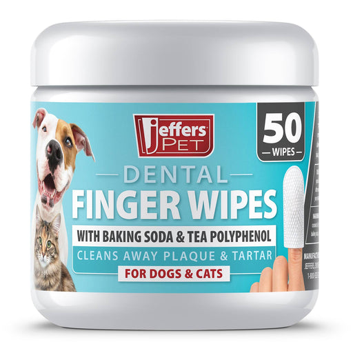 Jeffers Pet Dental Finger Wipes for Dogs & Cats, 50 Count Count 